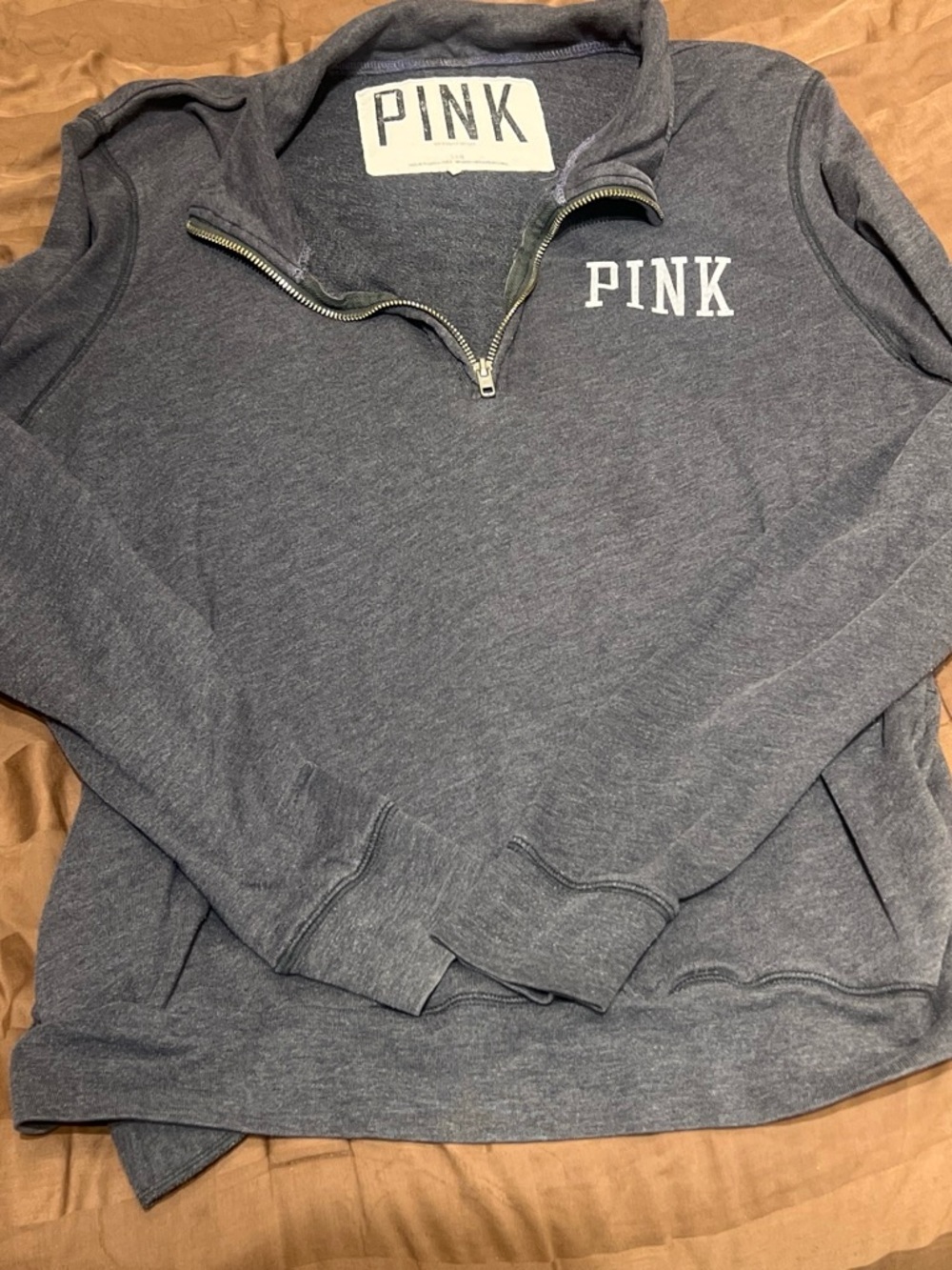 PINK Victoria's Secret Gray Half-Zip Sweatshirt